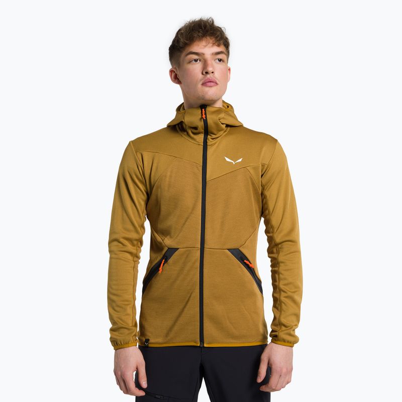 Salewa férfi fleece pulóver Puez Melange PL FZ Hoody barna 00-0000027386