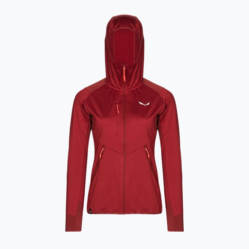 Salewa női gyapjú Agner Hybrid PL/DST FZ Hoody sötétpiros 00-0000027372