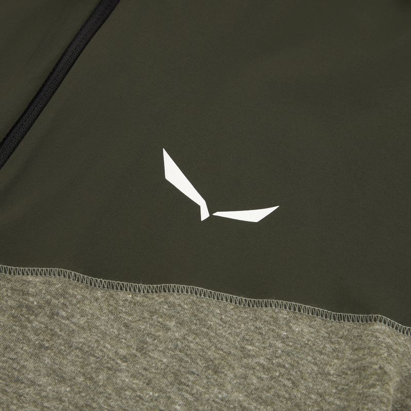 Férfi trekking pulóver Salewa Puez 2 Dry Hood FZ sötét olíva melange 3