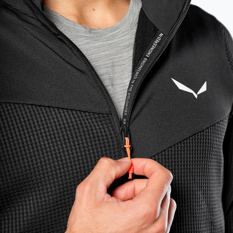 Salewa férfi trekking pulóver Puez Waffle Hyb PL HD fekete out 4
