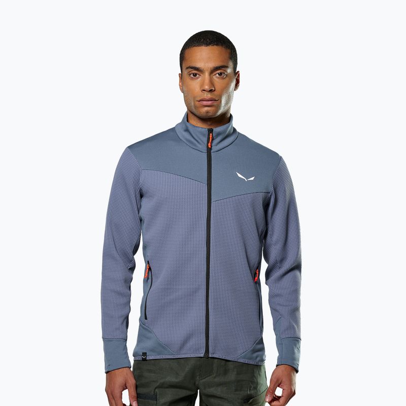 Salewa férfi trekking pulóver Puez Waffle Hyb PL HD java kék