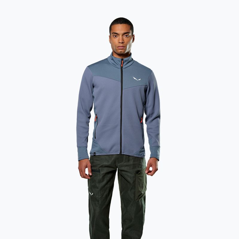 Salewa férfi trekking pulóver Puez Waffle Hyb PL HD java kék 2