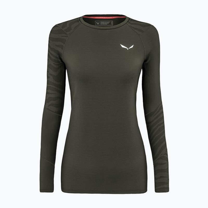 Női termoaktív pulóver Salewa Cristallo Warm AMR dark olive