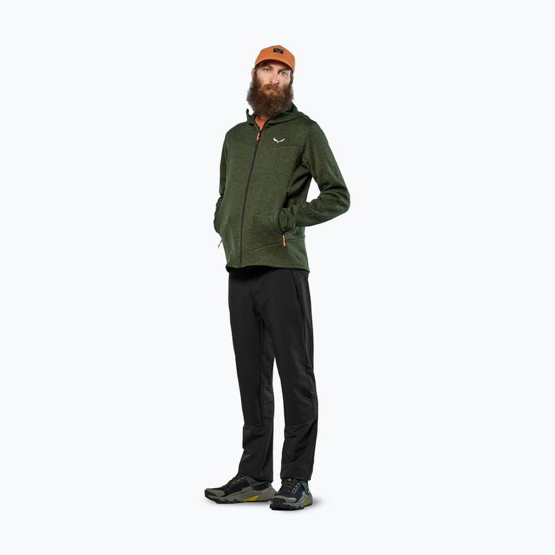 Férfi trekking pulóver Salewa Puez Rocca Polarlite Hood dark olive 2