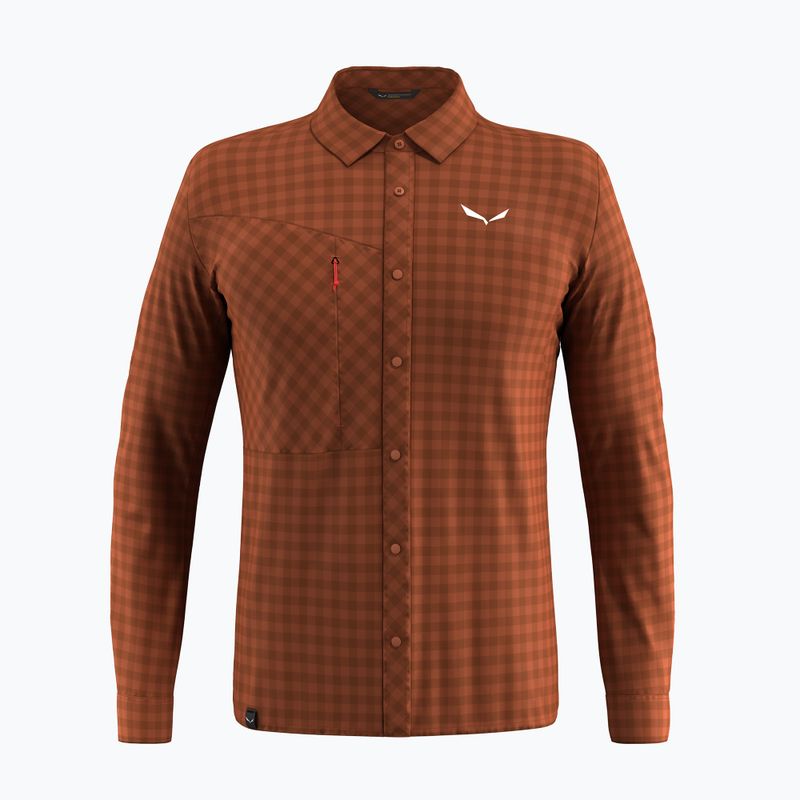 Férfi Salewa Puez Dry L/S ing bombay barna