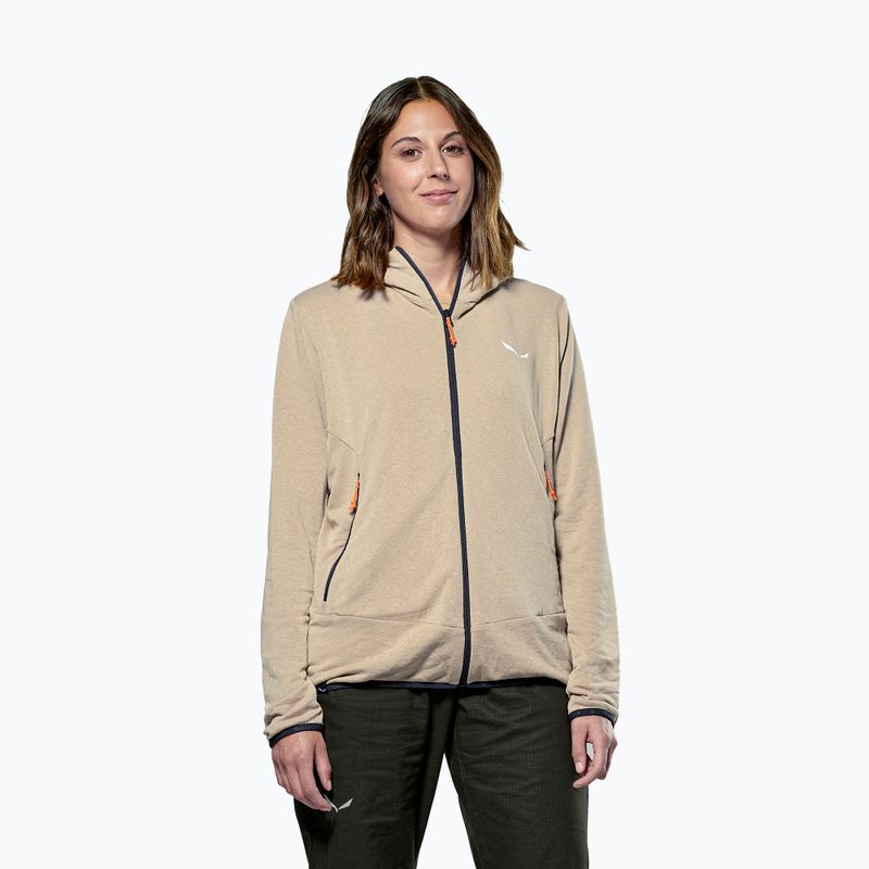 Salewa női trekking pulóver Agner Hemp 2 kapucnis futóhomok