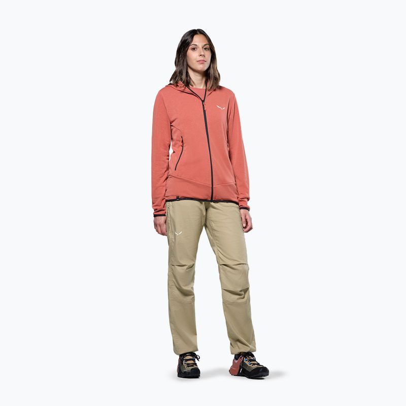 Salewa női trekking pulóver Agner Hemp 2 kapucnis etruscan piros 2