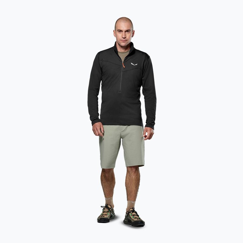 Férfi trekking pulóver Salewa Puez Cammio Polarlite Half Zip Black Out 2