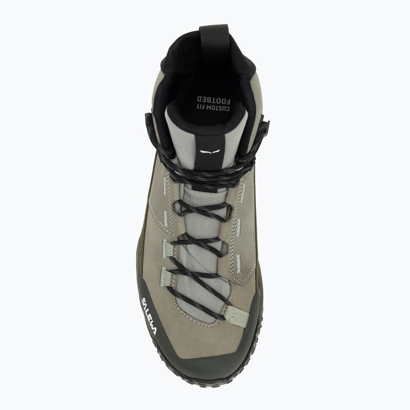 Salewa férfi túrabakancs Puez Leather Mid Ptx shadow / sötét olíva árnyék / dark olive 5