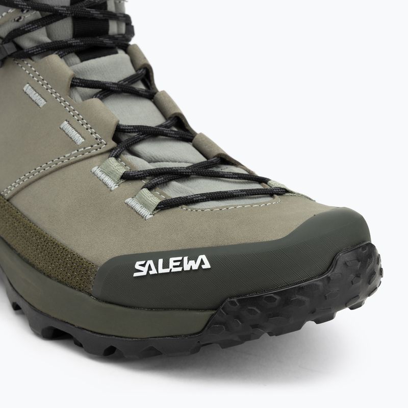 Salewa férfi túrabakancs Puez Leather Mid Ptx shadow / sötét olíva árnyék / dark olive 7
