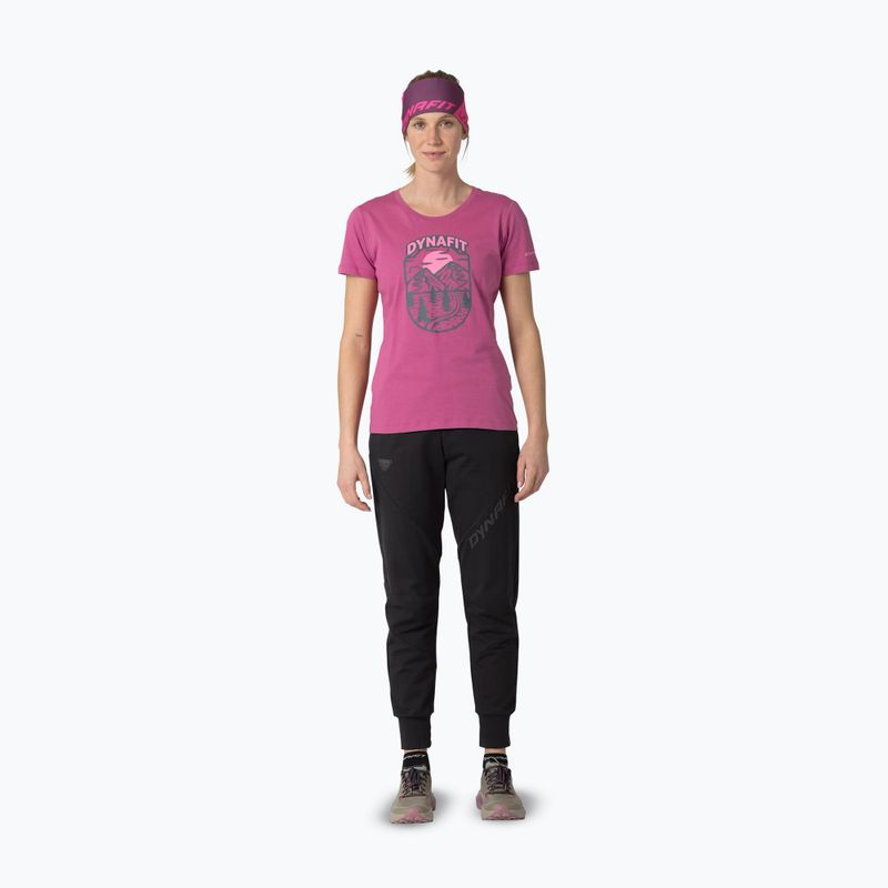 Női póló DYNAFIT Graphic Co magenta/horizon 2
