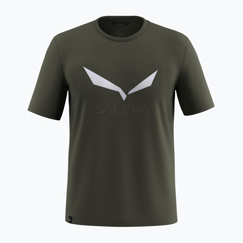 Férfi póló Salewa Solidlogo Dry dark olive
