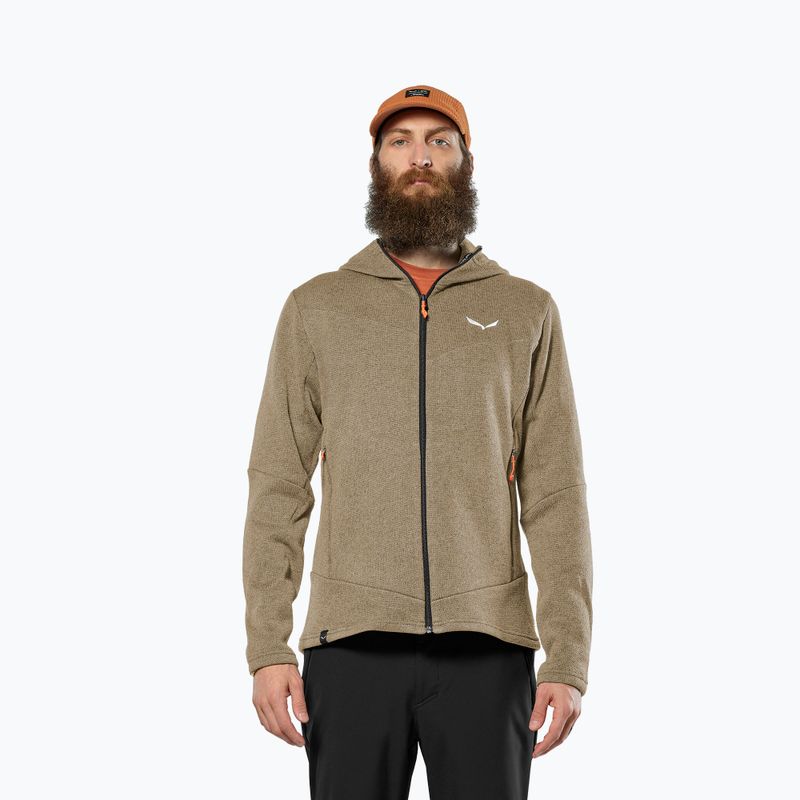 Férfi túra pulóver Salewa Puez Rocca Polarlite Hood quicksand