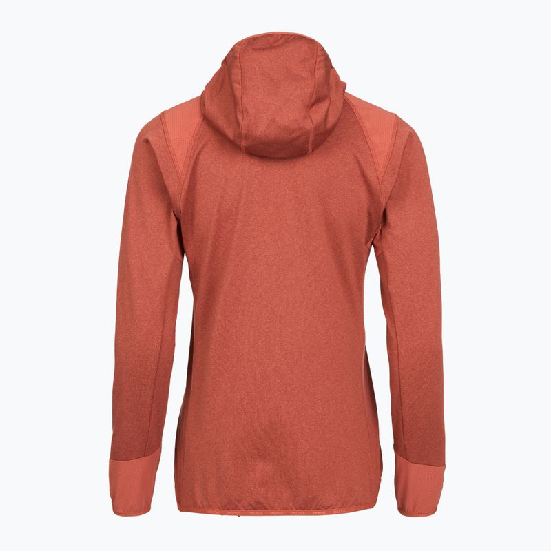 Női trekking pulóver Salewa Agner Hybrid PL/DST FZ Hoody etruscan red melange 2