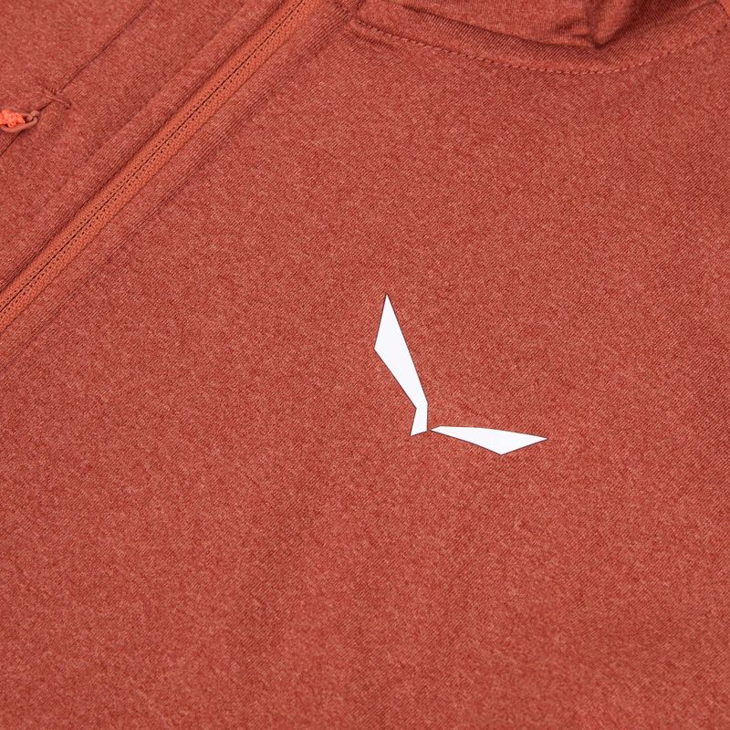 Női trekking pulóver Salewa Agner Hybrid PL/DST FZ Hoody etruscan red melange 3