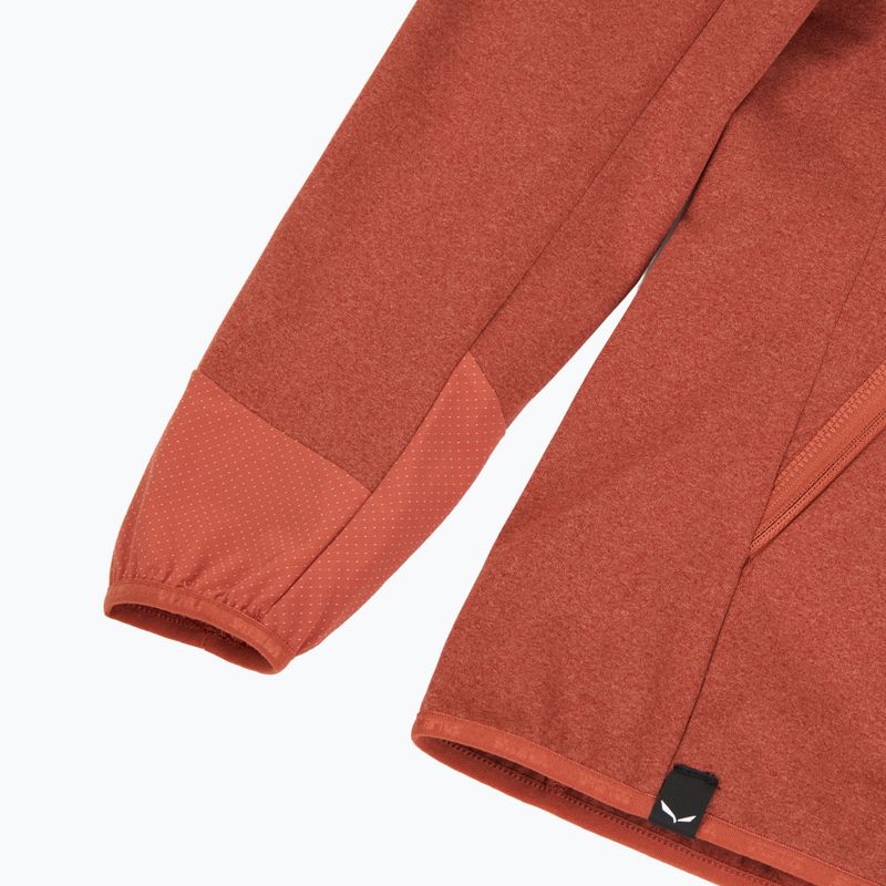 Női trekking pulóver Salewa Agner Hybrid PL/DST FZ Hoody etruscan red melange 4