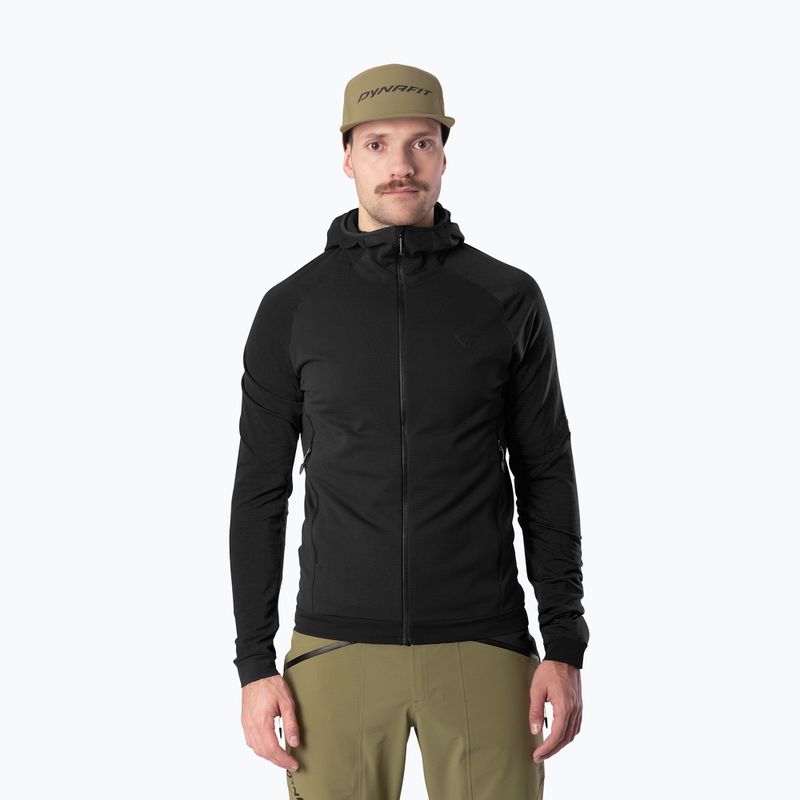 Férfi DYNAFIT Radical Polartec kapucnis túrasí pulóver fekete out