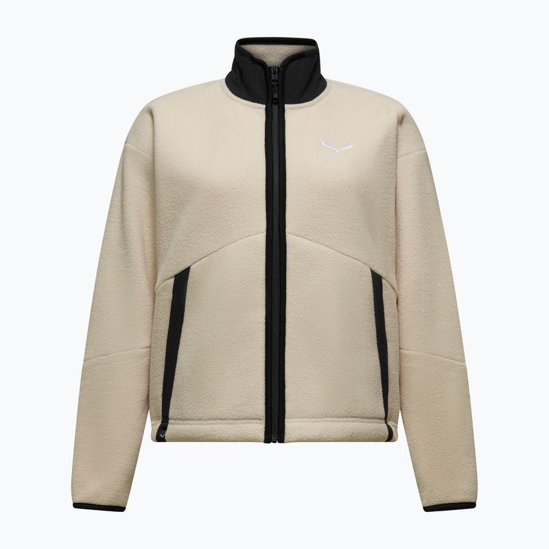 Női polár pulóver Salewa Fanes Full Zip Oatmeal