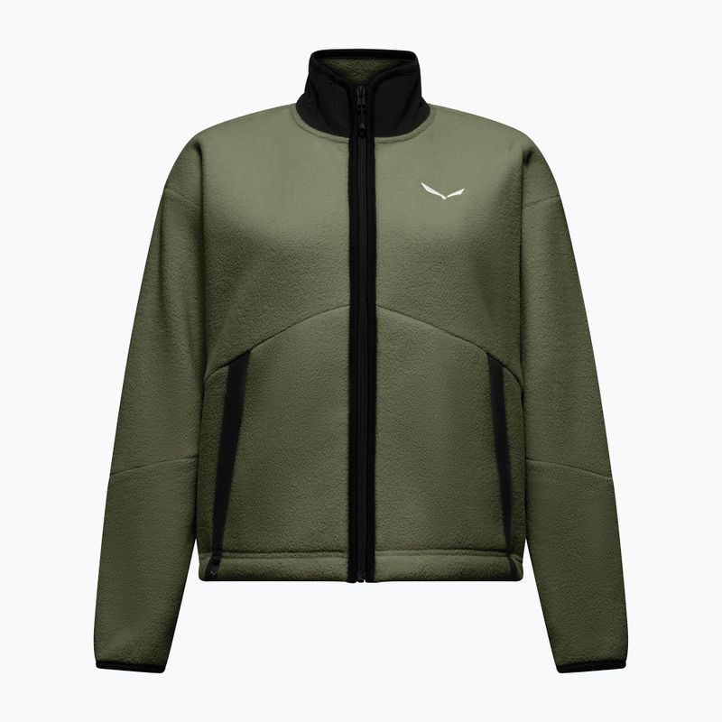 Női polár pulóver Salewa Fanes Full Zip Faded Green