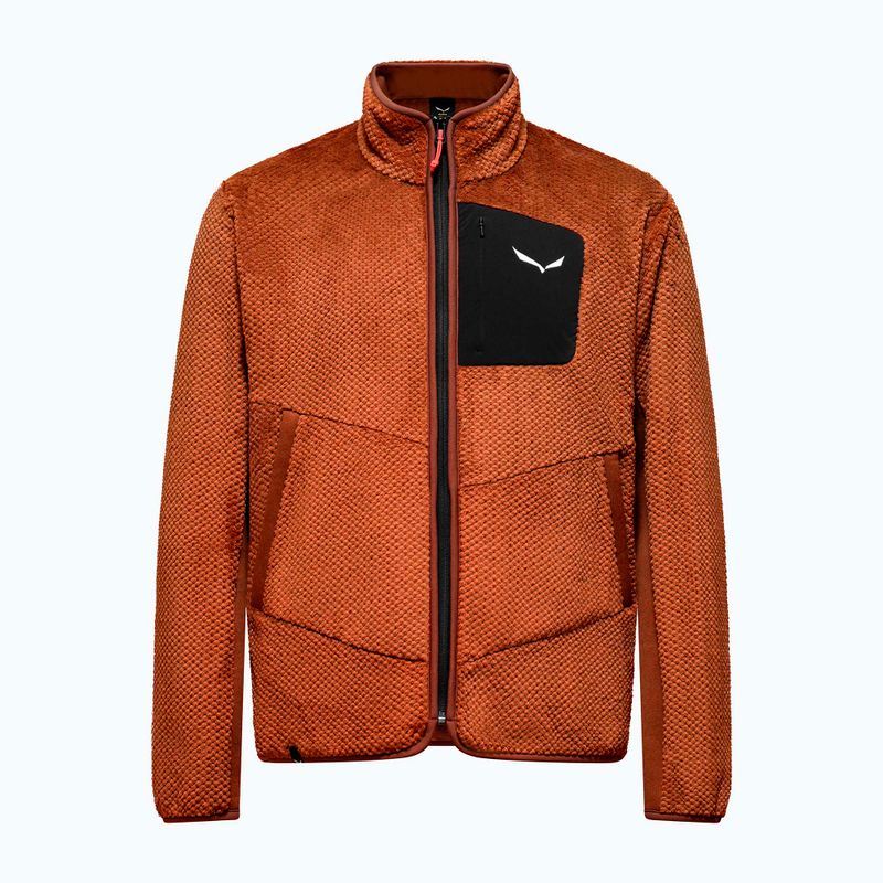 Férfi trekking pulóver Salewa Puez Warm Full Zip bombay brown