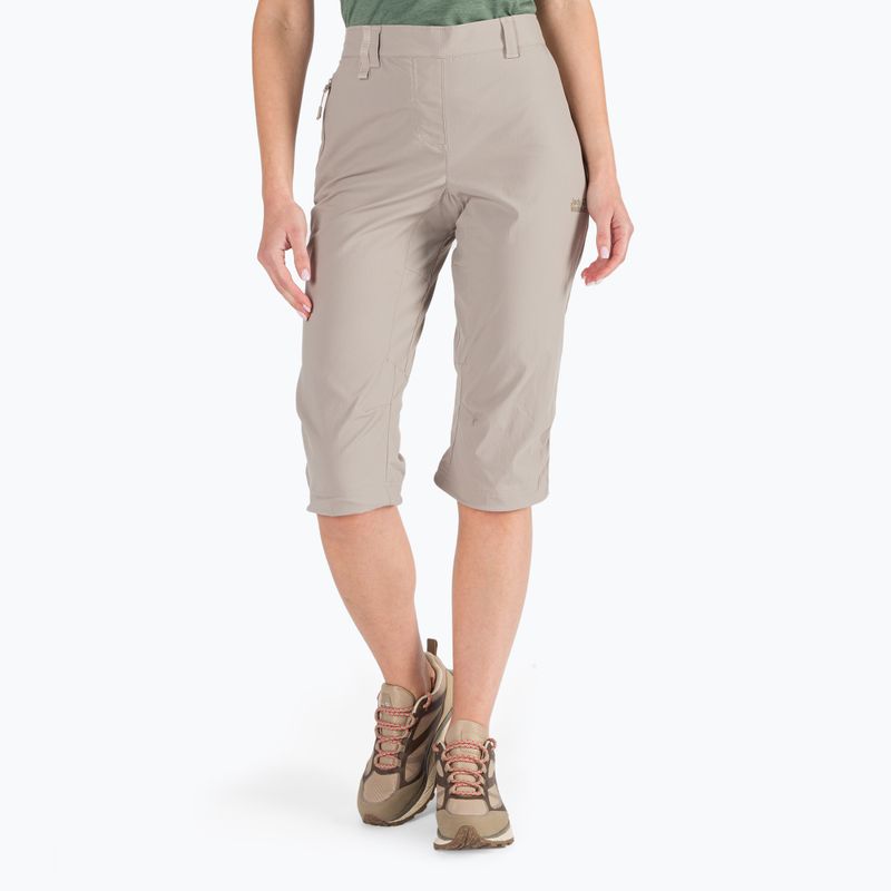 Női szoftshell nadrág Jack Wolfskin Activate Light 3/4 bézs 1503721_5041_034