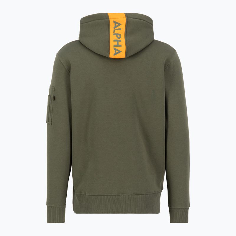 Férfi Alpha Industries Red Stripe Hoodie sötétzöld 2