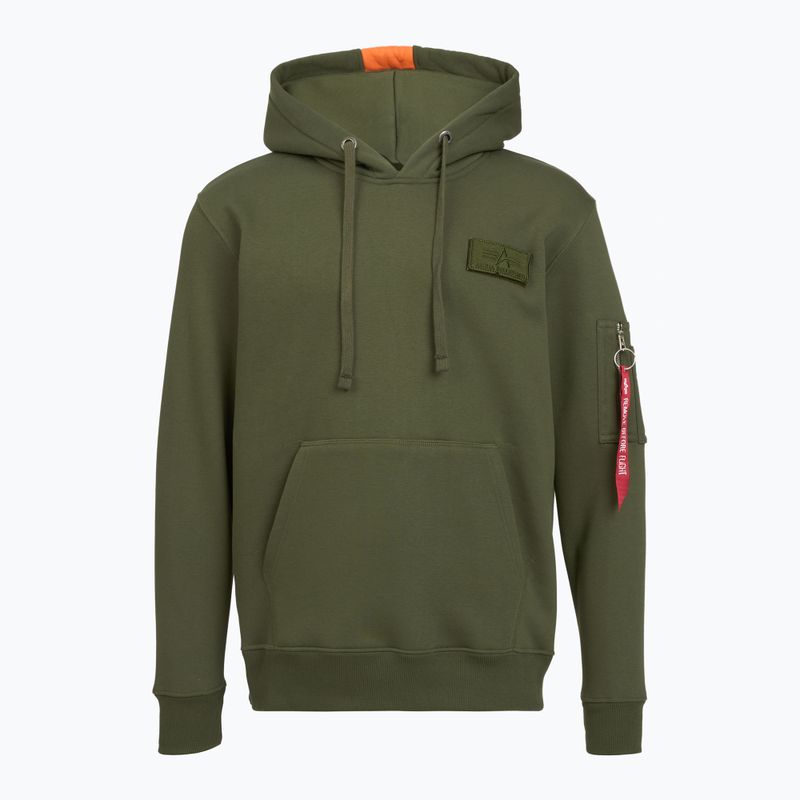 Férfi Alpha Industries Red Stripe Hoodie sötétzöld