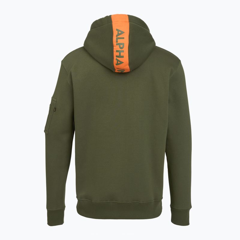 Férfi Alpha Industries Red Stripe Hoodie sötétzöld 2