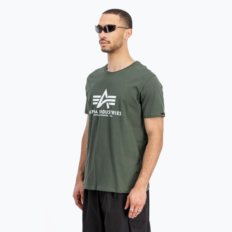 Alpha Industries férfi Basic sötét olajzöld póló 4