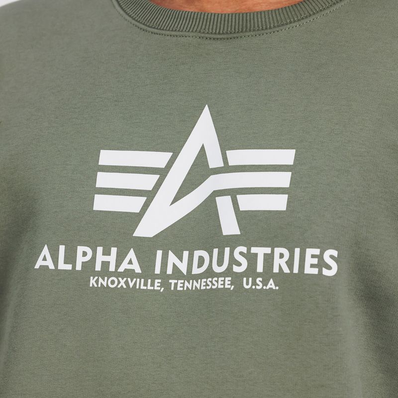 Alpha Industries férfi Basic sötét olívazöld pulóver 6