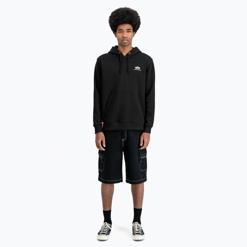 Férfi Alpha Industries Basic Small Logo kapucnis pulóver fekete 2