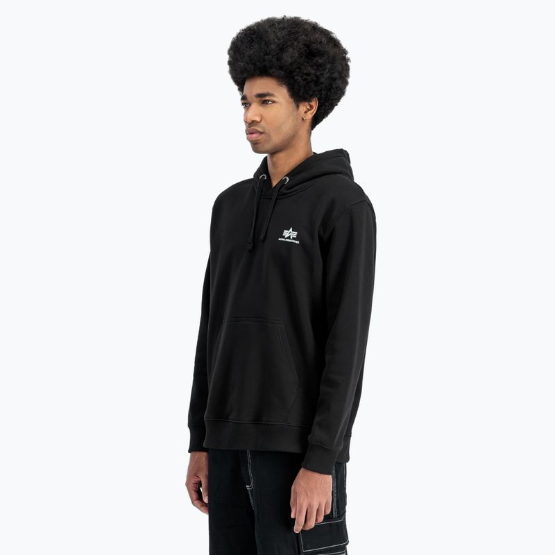 Férfi Alpha Industries Basic Small Logo kapucnis pulóver fekete 4