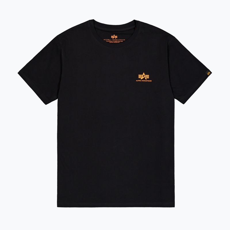 Férfi Alpha Industries Basic Small Logo póló fekete/neon narancssárga 5