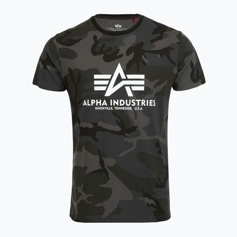 Férfi Alpha Industries Basic Camo fekete terepszínű polo póló