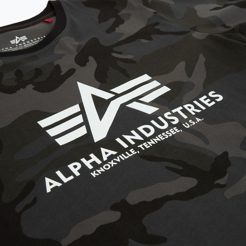 Férfi Alpha Industries Basic Camo fekete terepszínű polo póló 3