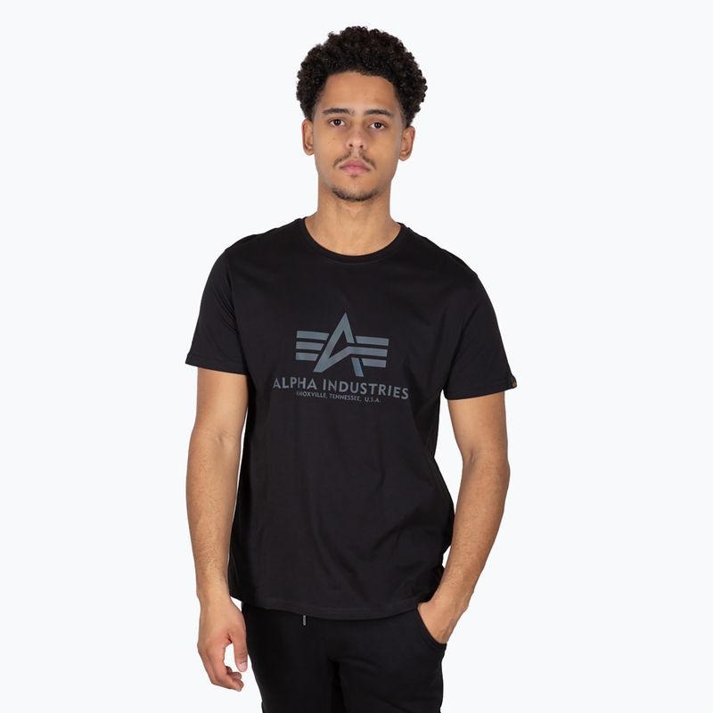 Alpha Industries férfi Basic Rainbow fényvisszaverő póló fekete