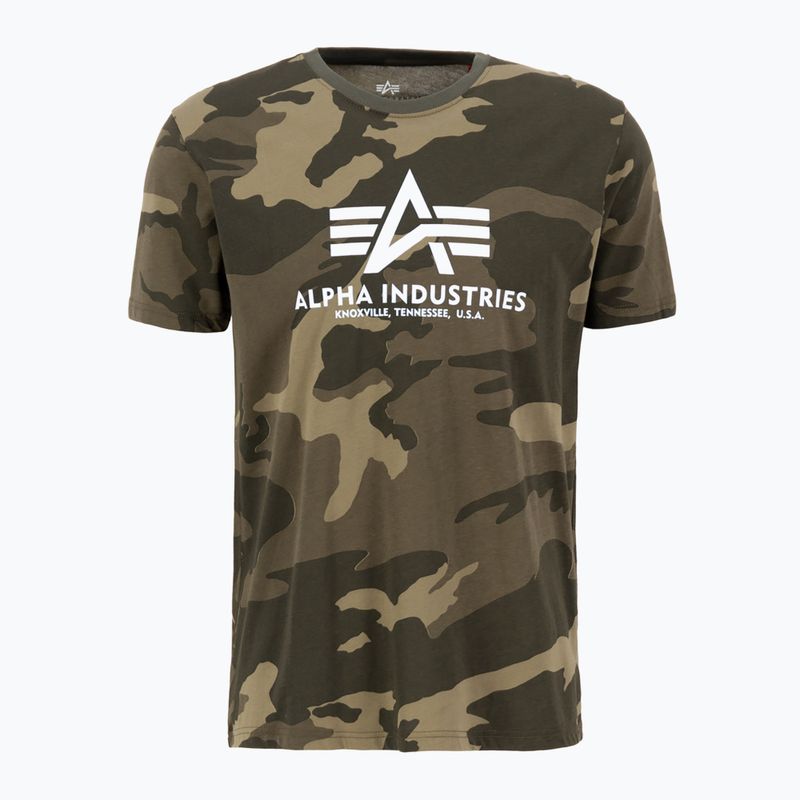 Alpha Industries férfi Basic Camo oliva színű terepmintás póló
