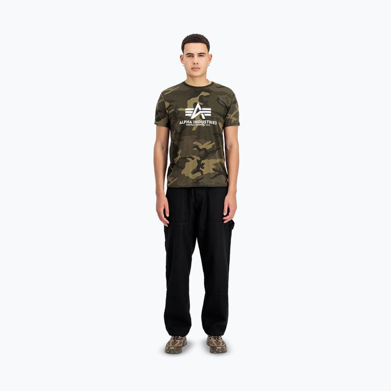 Férfi Alpha Industries Basic Camo oliva színű terepszínű póló póló 2