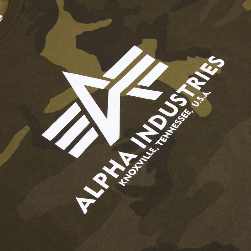 Férfi Alpha Industries Basic Camo oliva színű terepszínű póló póló 5