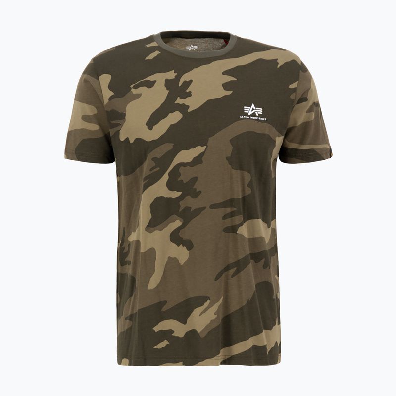 Férfi Alpha Industries Basic Small Logo Camo oliva színű póló 4