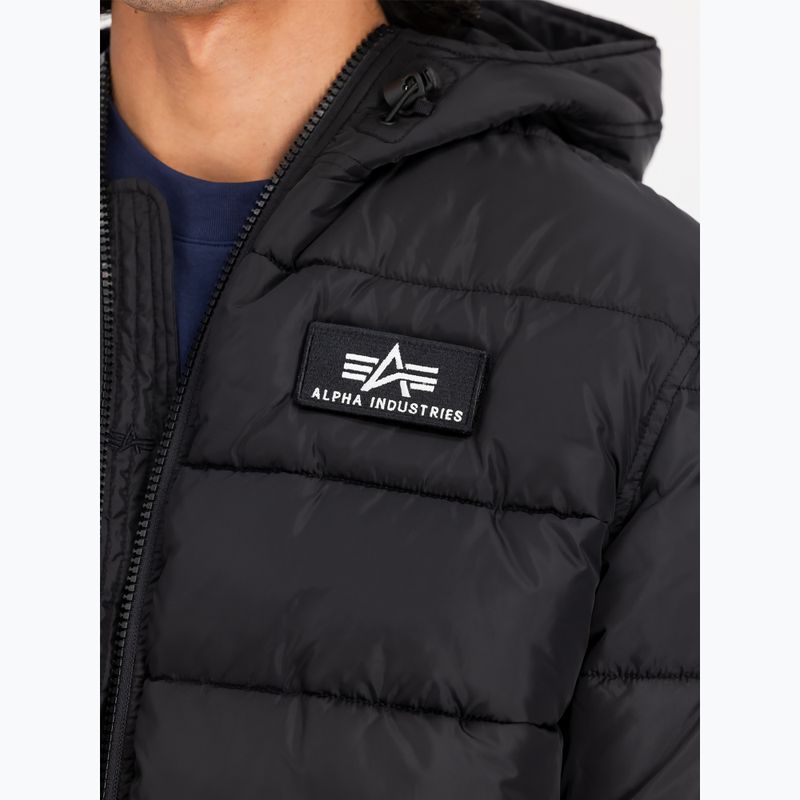 Férfi Alpha Industries kapucnis puffer dzseki Faux Down kabát fekete 5