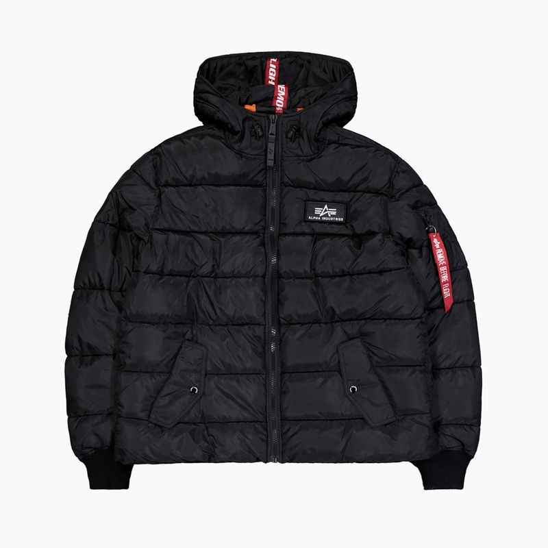 Férfi Alpha Industries kapucnis puffer dzseki Faux Down kabát fekete 8