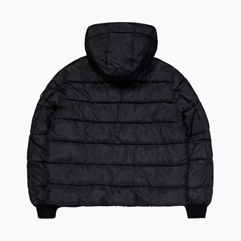 Férfi Alpha Industries kapucnis puffer dzseki Faux Down kabát fekete 9
