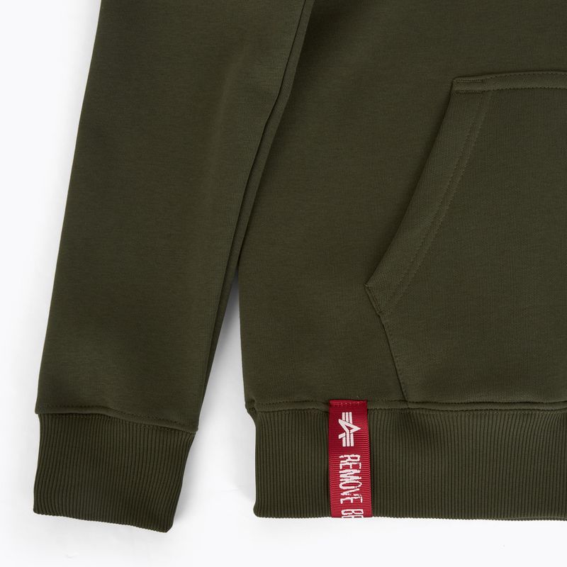Férfi Alpha Industries Basic Zip SL melegítőfelső sötét olívazöld 3