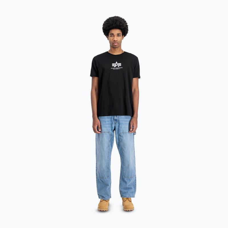 Férfi Alpha Industries Basic Mid Logo póló fekete 2
