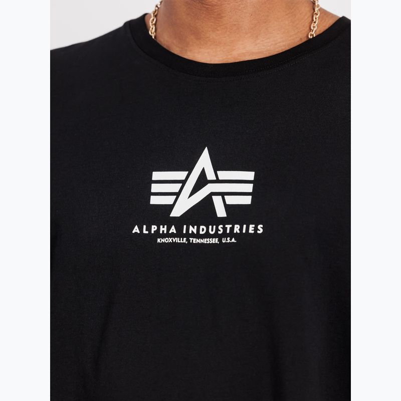 Férfi Alpha Industries Basic Mid Logo póló fekete 6