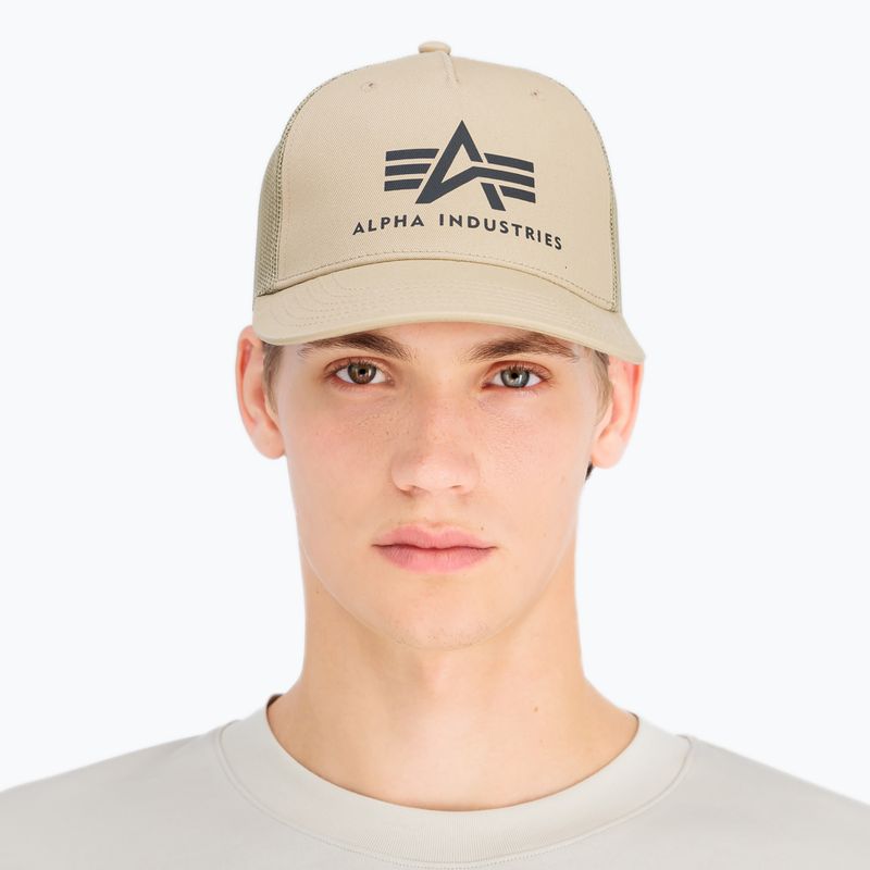 Férfi Alpha Industries Basic Trucker homokos baseball sapka 3