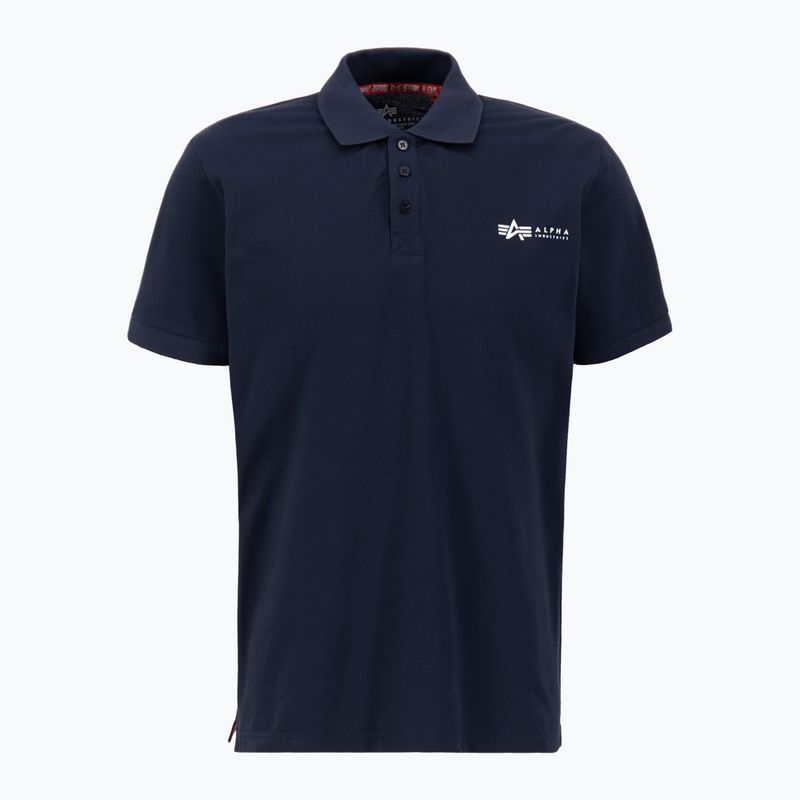 Férfi Alpha Industries Basic Polo Small Logo T-shirt replika kék 2