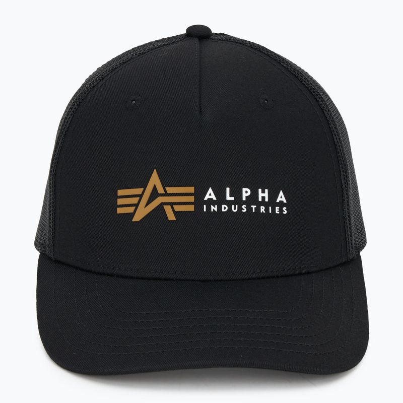 Férfi Alpha Industries Label Trucker baseball sapka fekete 2