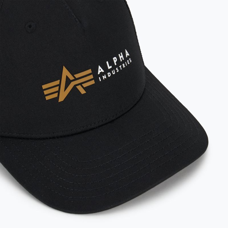 Férfi Alpha Industries Label Trucker baseball sapka fekete 3